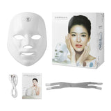 7-Color Rechargeable LED Facial Mask – Photon Light Therapy for Skin Rejuvenation, Lifting & Brightening