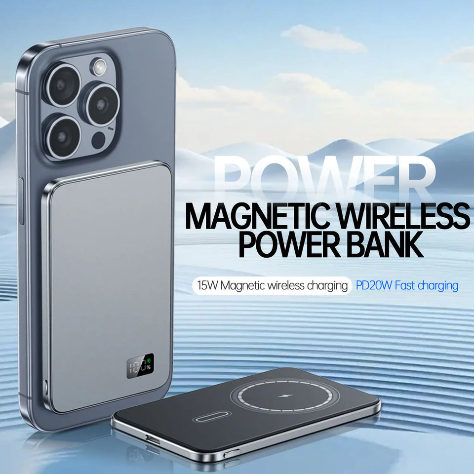 UltraSlim Fast Charging Power Bank – Wireless & USB-C