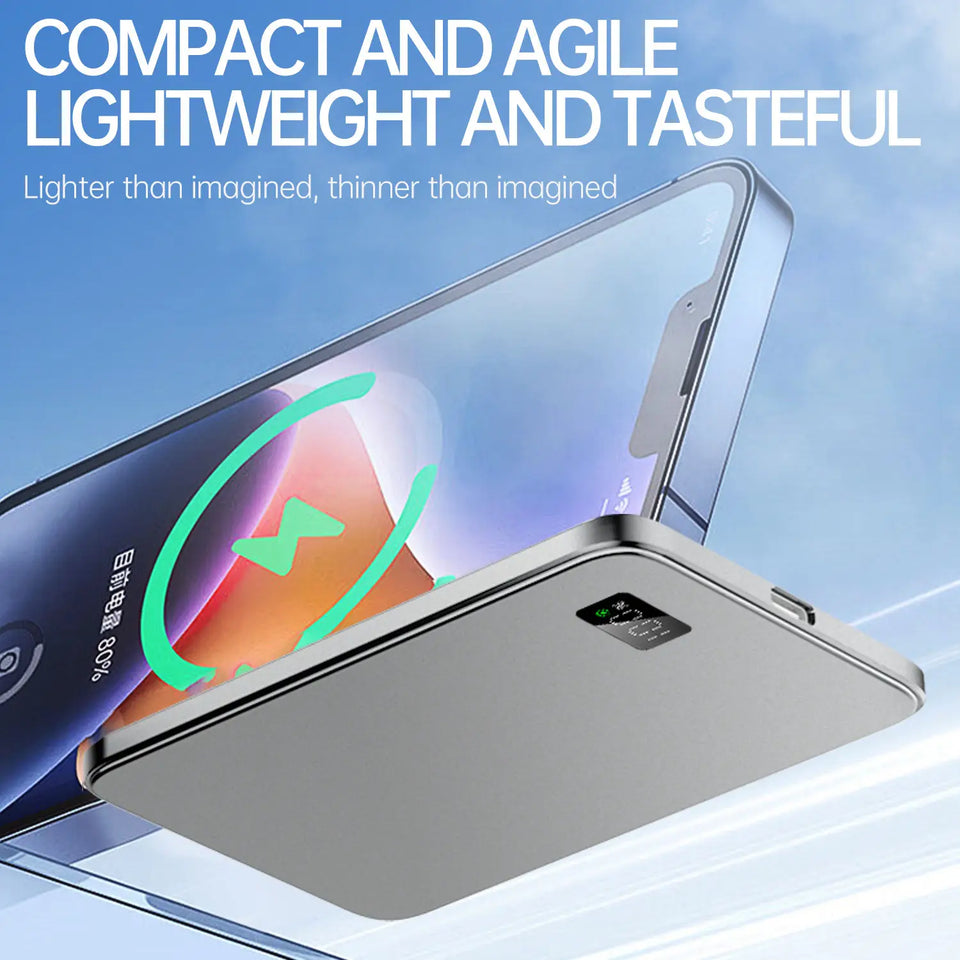 UltraSlim Fast Charging Power Bank – Wireless & USB-C